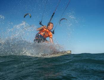 A man windsurfs near Kiawah Island